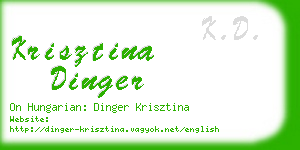 krisztina dinger business card